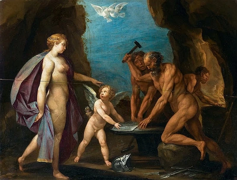 Venere e Cupido nella fucina di Vulcano